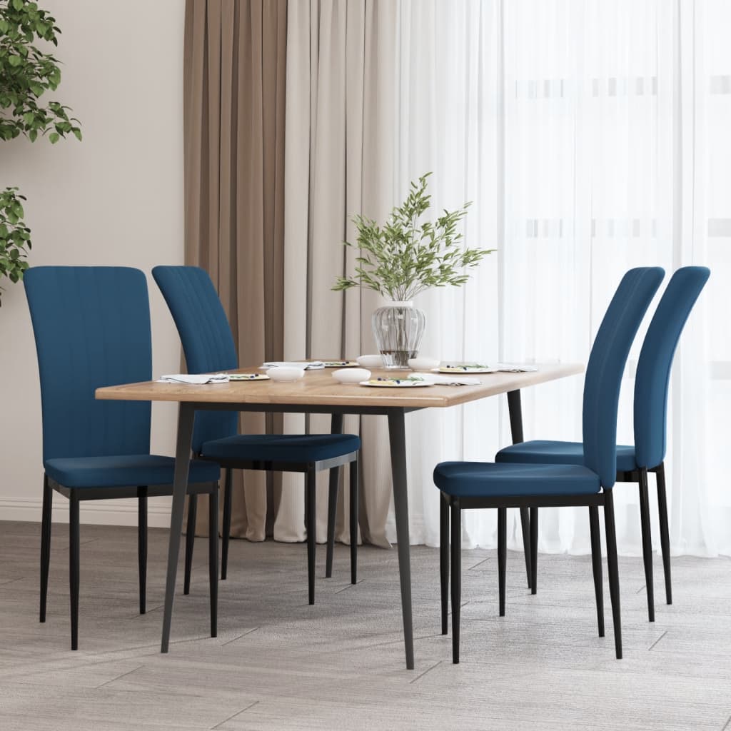 Eetkamerstoelen 4 st fluweel crèmekleurig