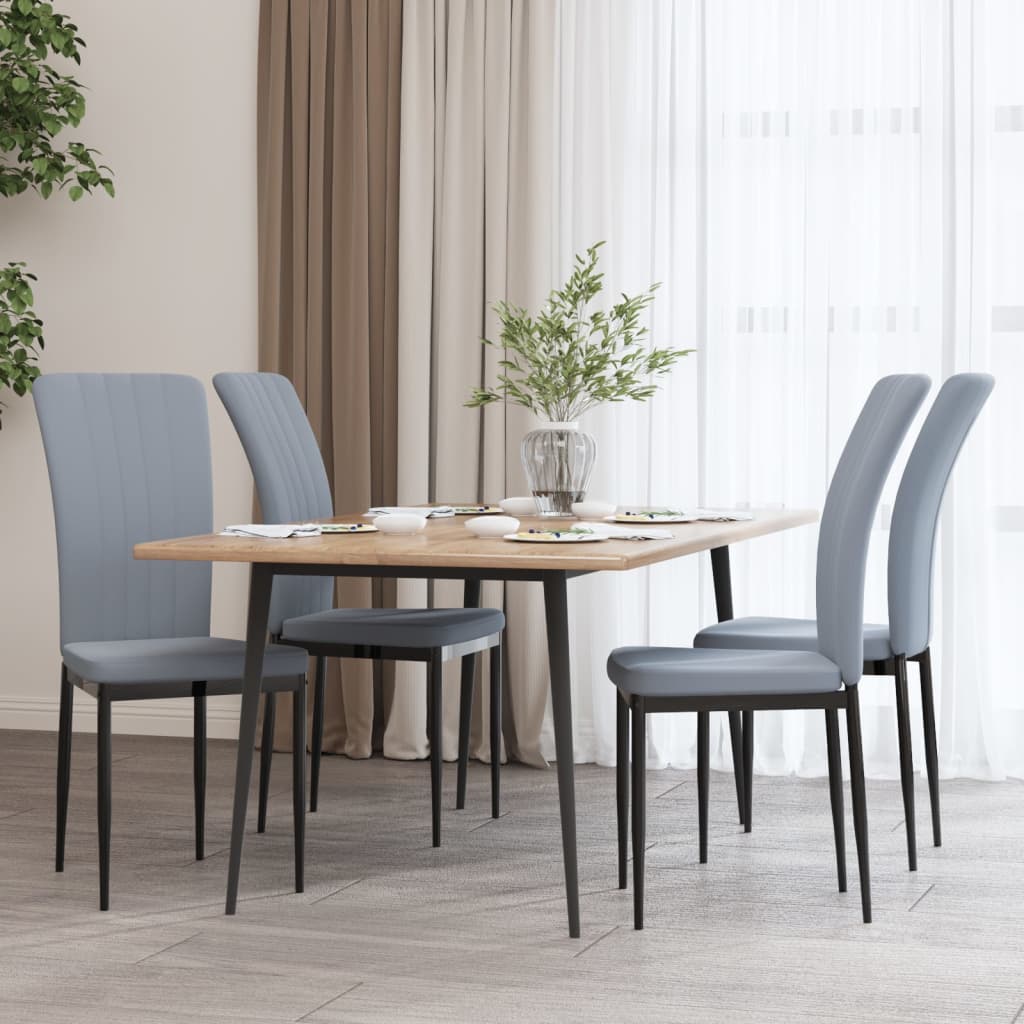 Chaises de salle à manger 4 pcs velours couleur crème