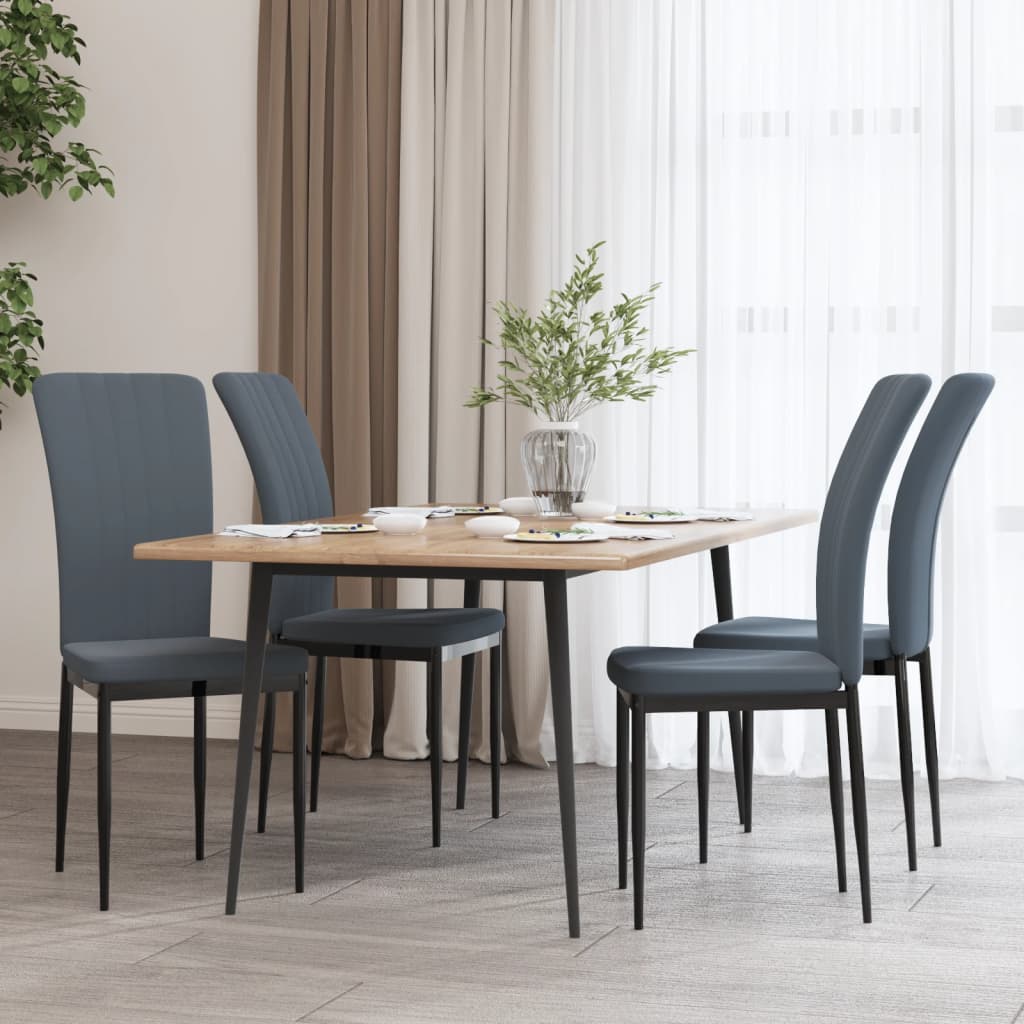 Eetkamerstoelen 4 st fluweel crèmekleurig