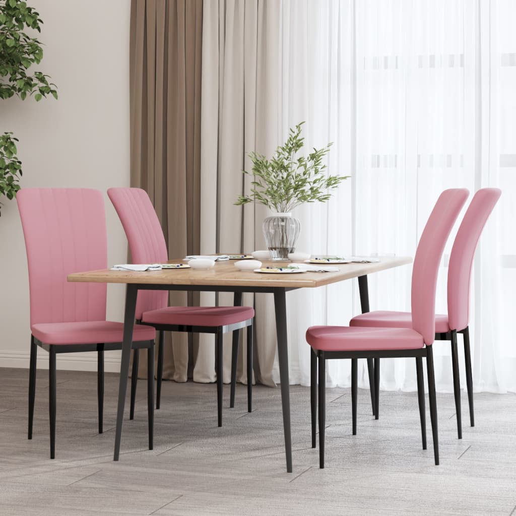 Eetkamerstoelen 4 st fluweel crèmekleurig