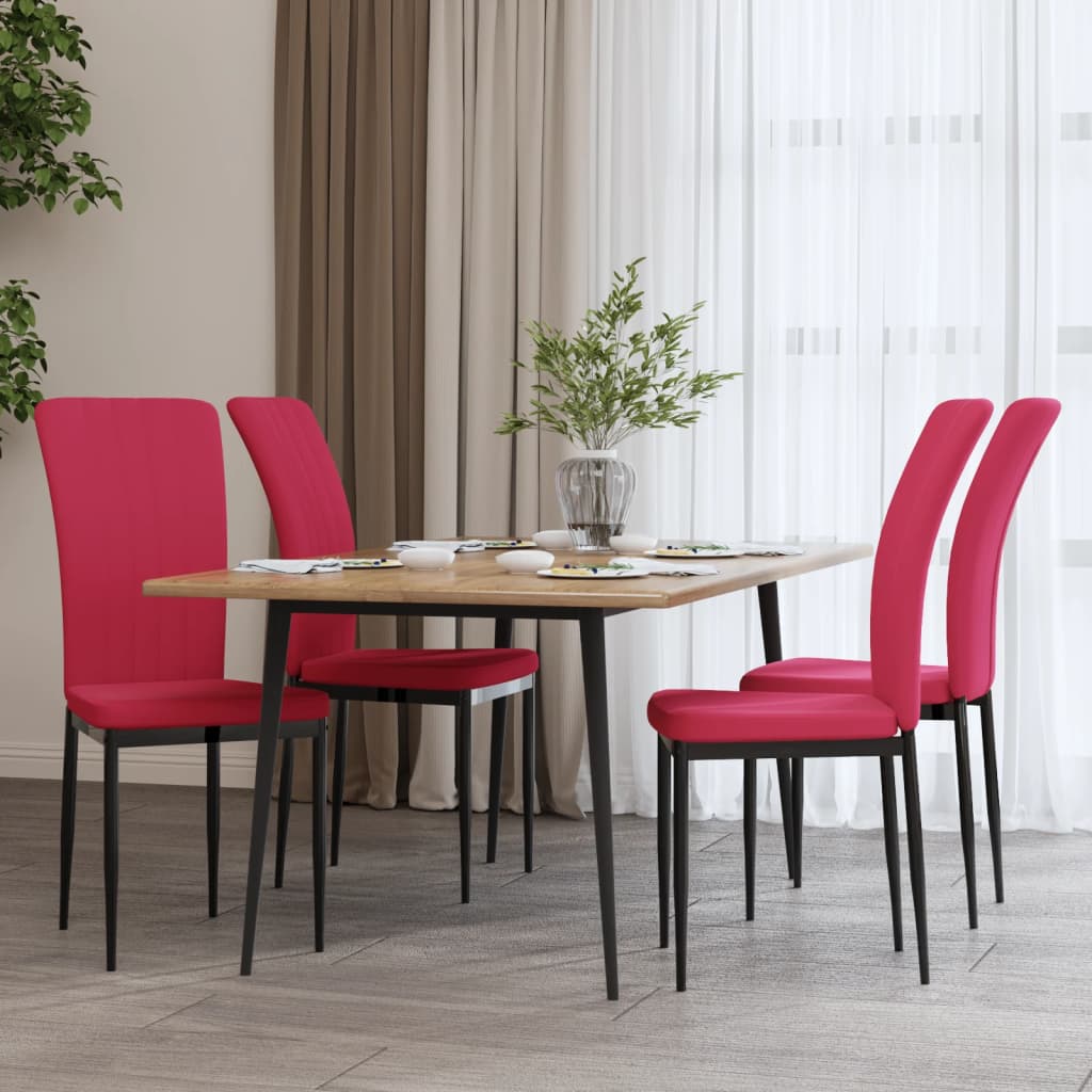 Chaises de salle à manger 4 pcs velours couleur crème