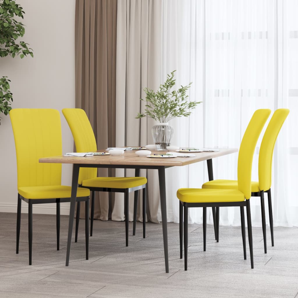 Eetkamerstoelen 4 st fluweel crèmekleurig