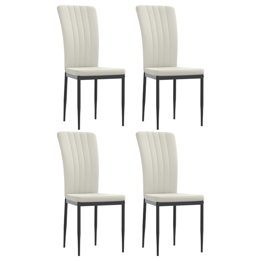 Chaises de salle à manger 4 pcs velours couleur crème