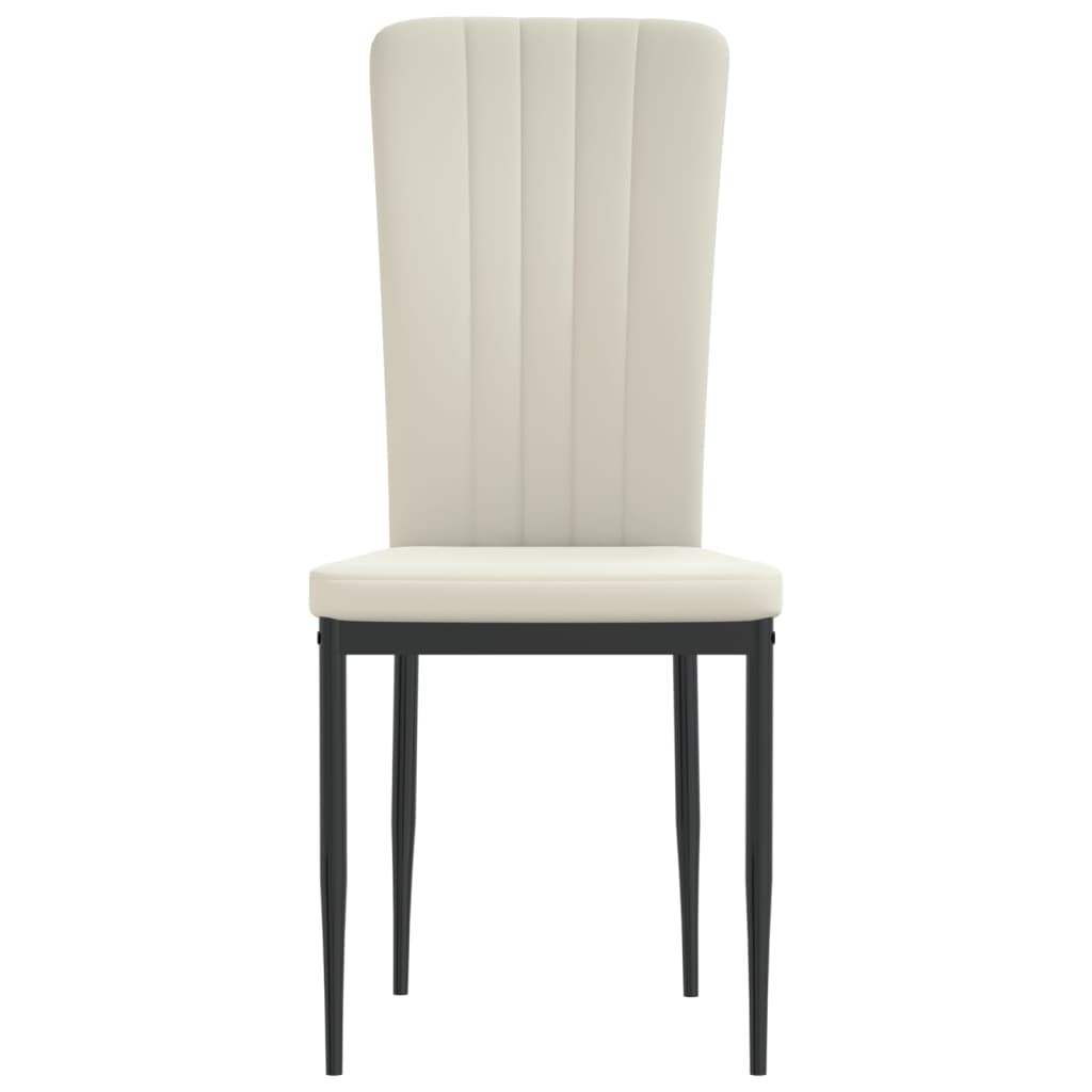 Eetkamerstoelen 4 st fluweel crèmekleurig