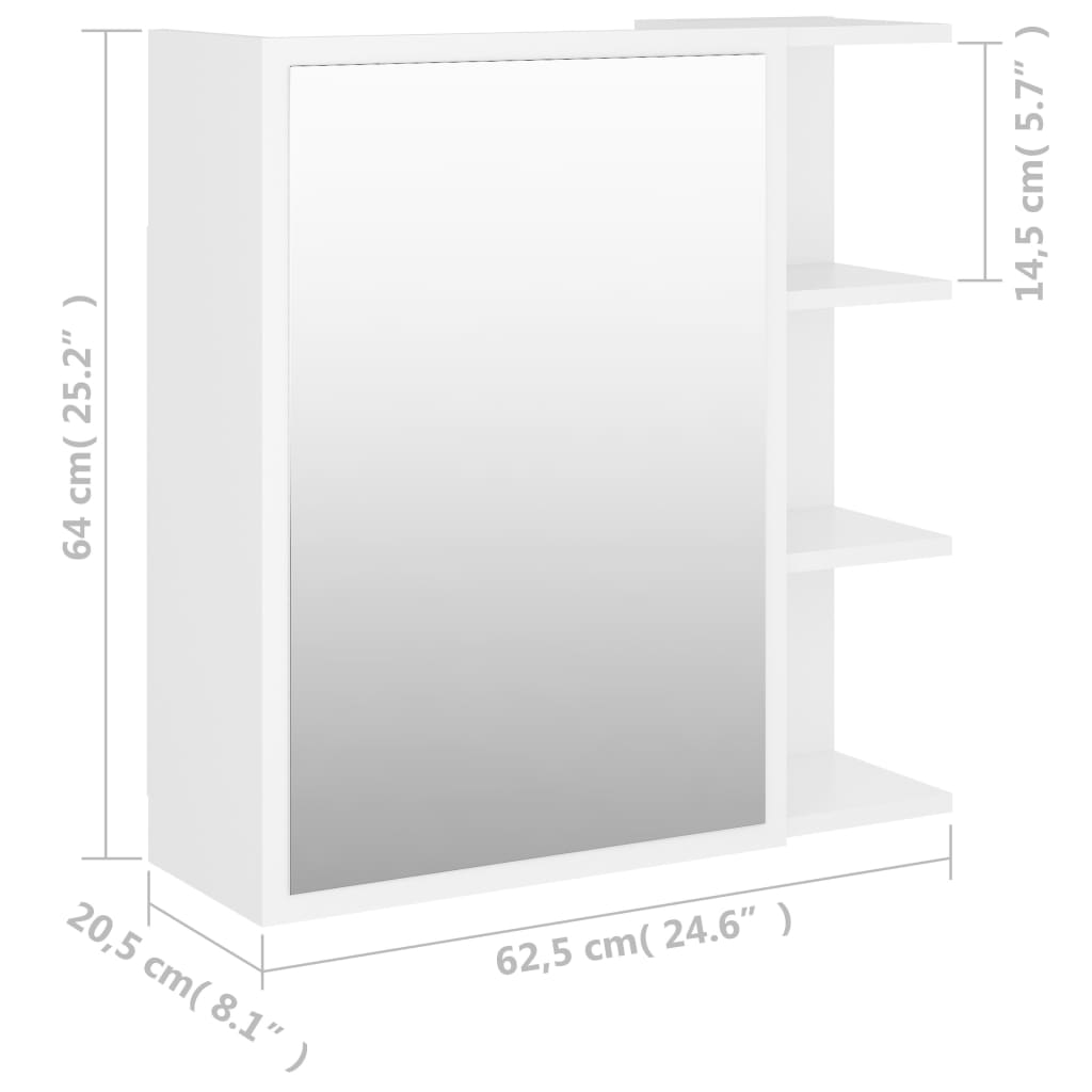 Badkamerspiegelkast 62,5x20,5x64 cm bewerkt hout