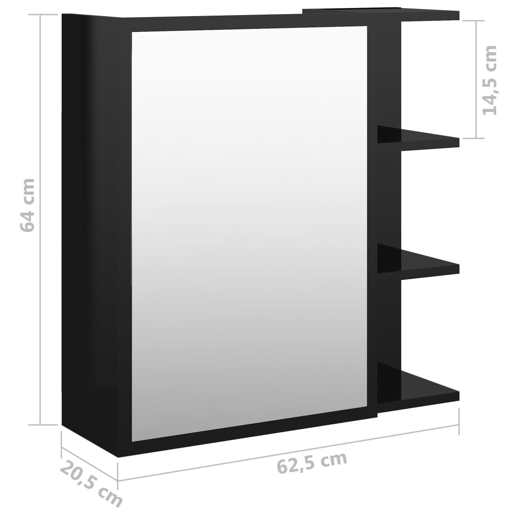 Badkamerspiegelkast 62,5x20,5x64 cm bewerkt hout