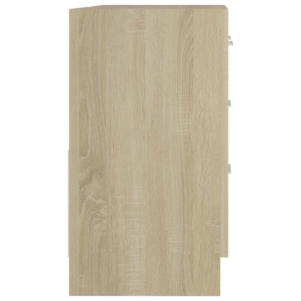 Meuble vasque 63x30x54 cm en bois travaillé