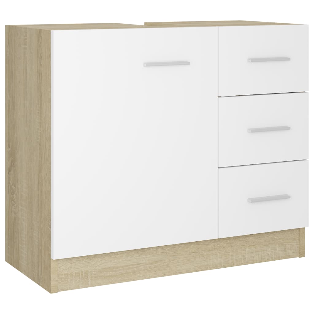 Meuble vasque 63x30x54 cm en bois travaillé