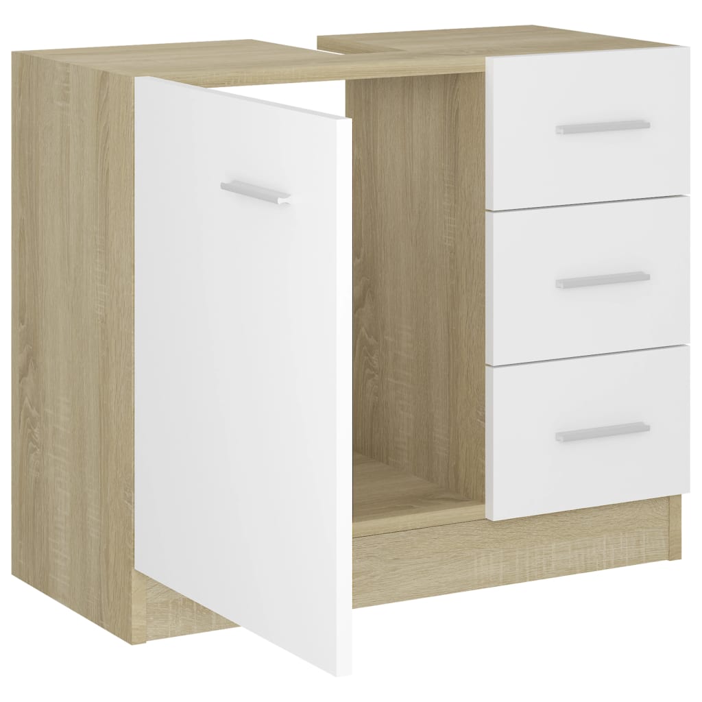 Meuble vasque 63x30x54 cm en bois travaillé