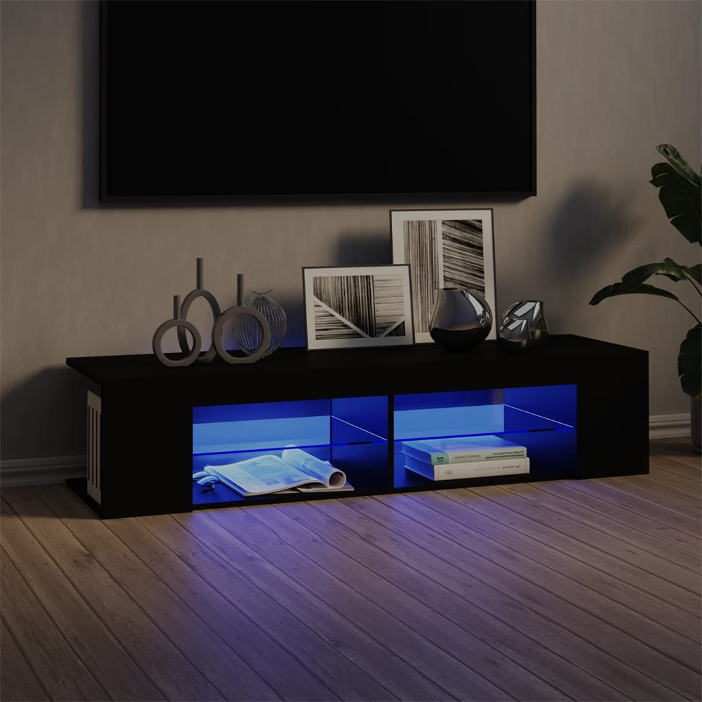 Tv-meubel met LED-verlichting 135x39x30 cm bruin eikenkleur