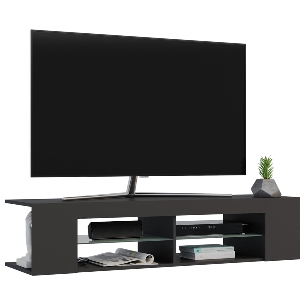 Meuble TV avec éclairage LED 135x39x30 cm coloris chêne marron