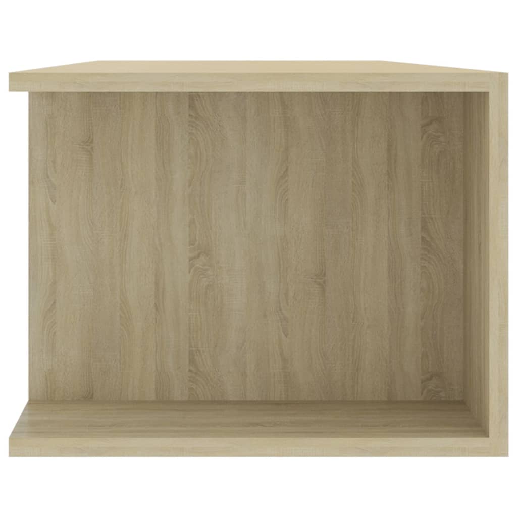 Tv-meubel met LED 135x39x30 cm bewerkt hout artisanaal eiken