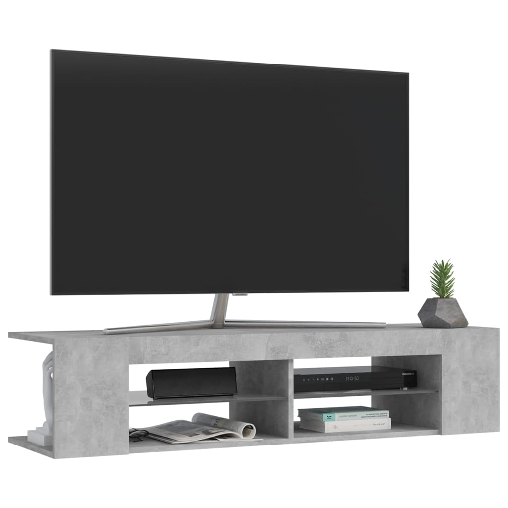 Meuble TV éclairage LED 135x39x30 cm couleur chêne