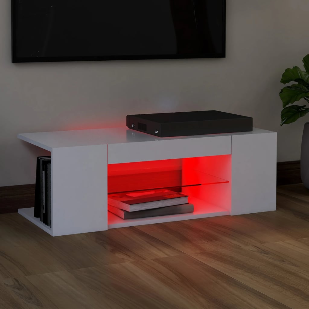 Meuble TV avec éclairage LED 90x39x30 cm