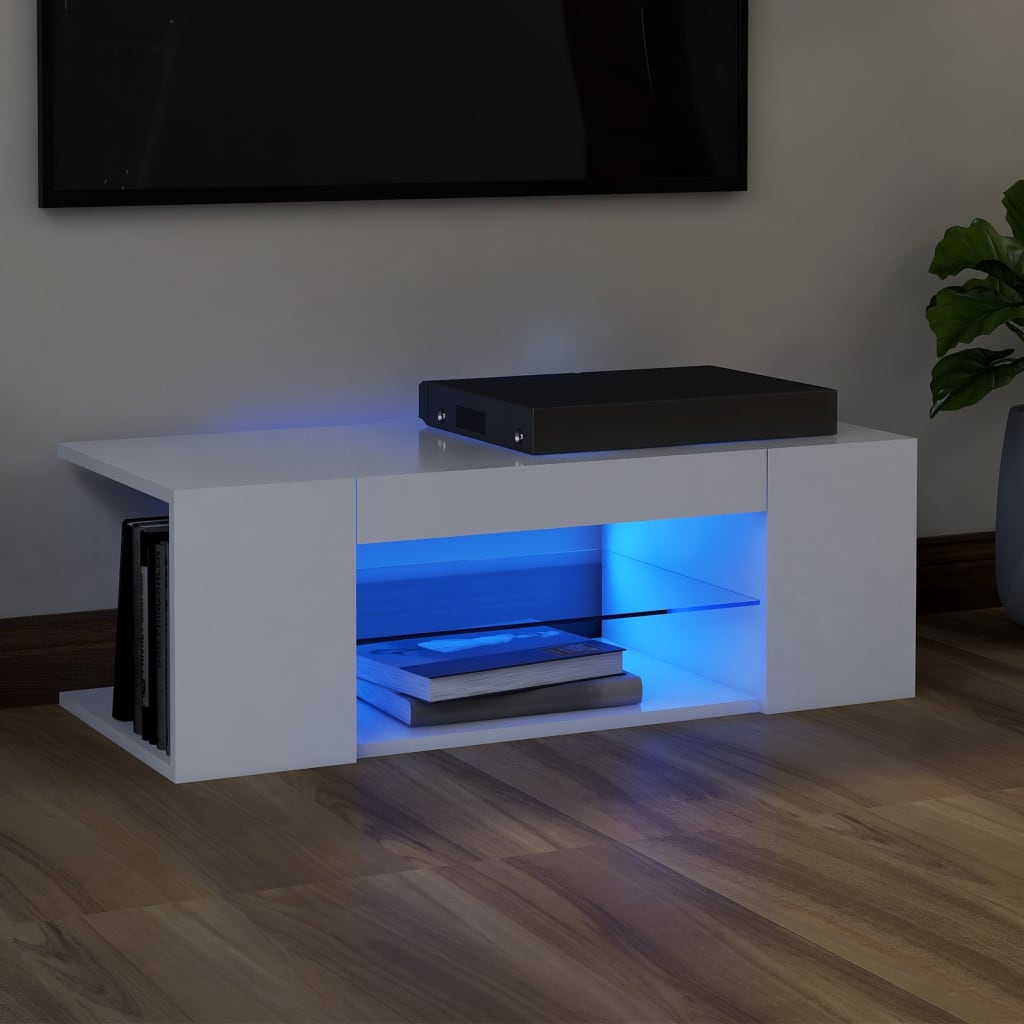 Meuble TV avec éclairage LED 90x39x30 cm