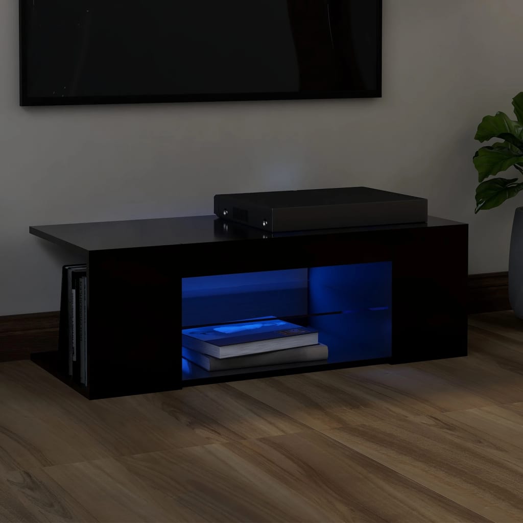 Meuble TV avec éclairage LED 90x39x30 cm