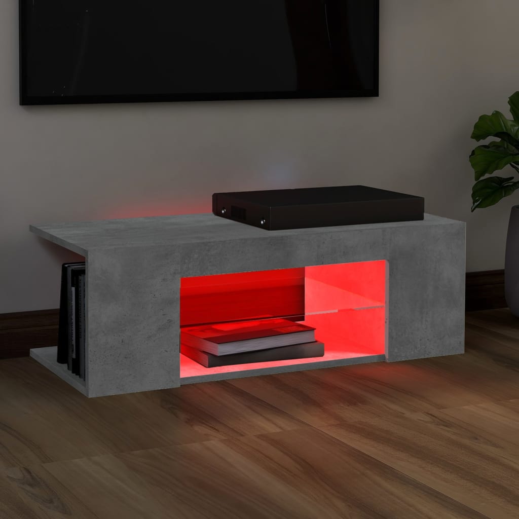 Meuble TV avec éclairage LED 90x39x30 cm