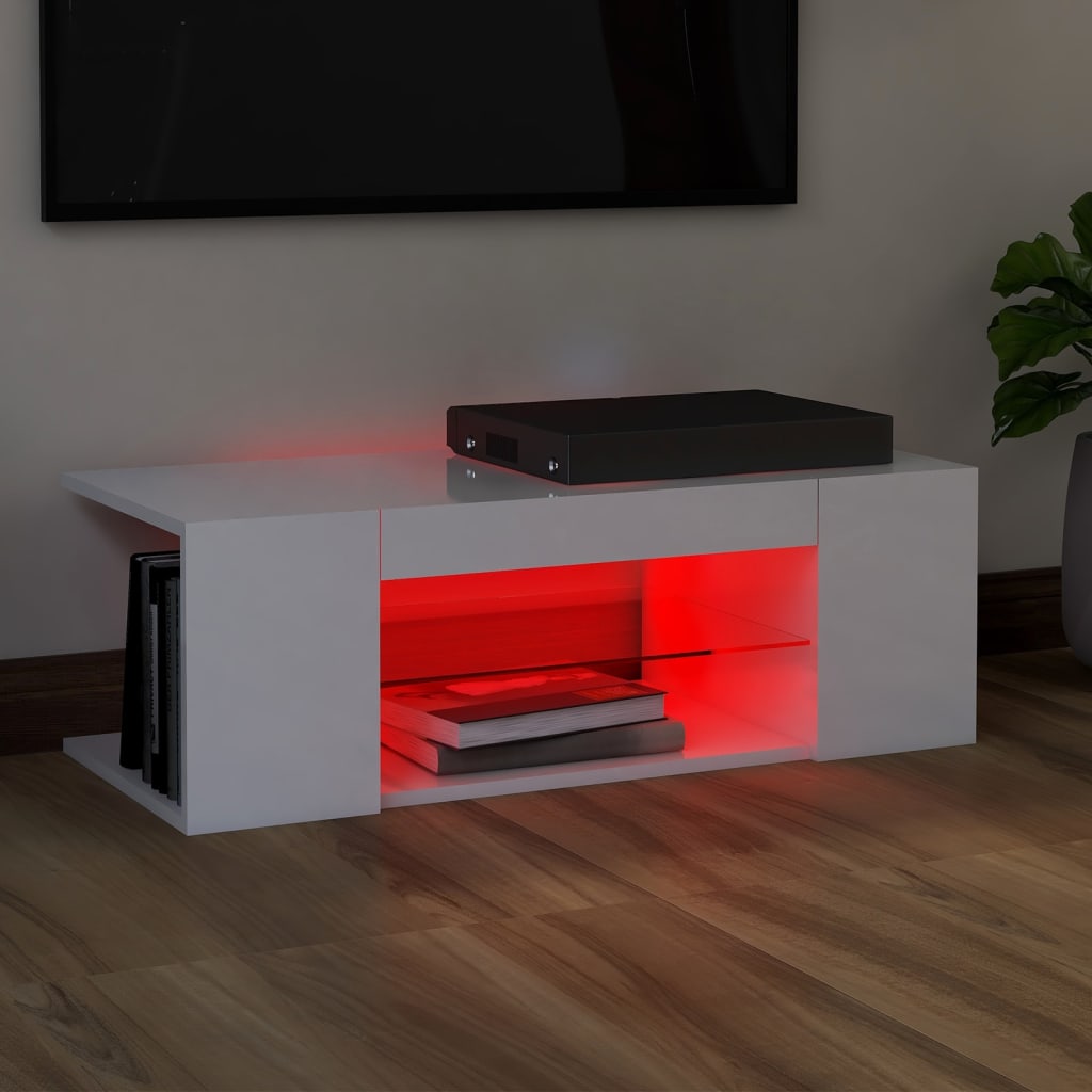 Meuble TV avec éclairage LED 90x39x30 cm