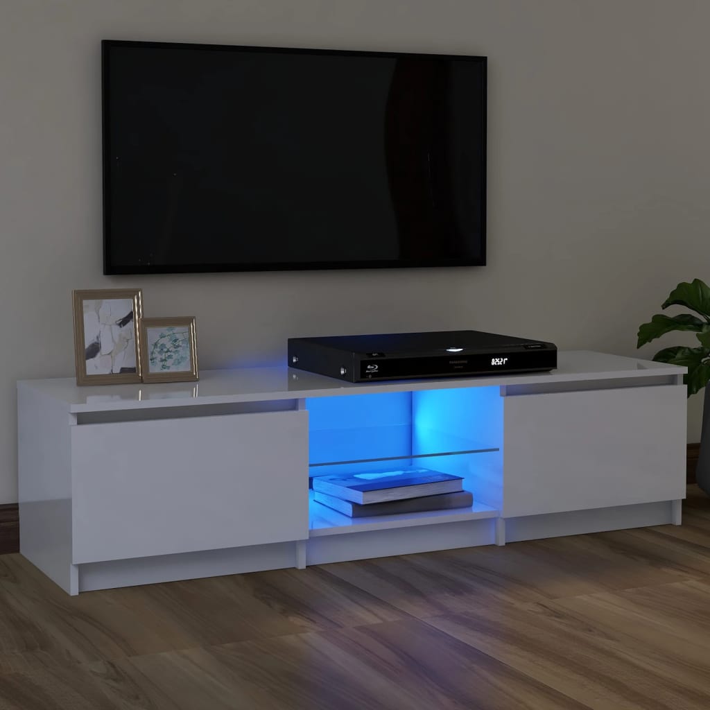 Meuble TV avec éclairage LED 120x30x35,5 cm