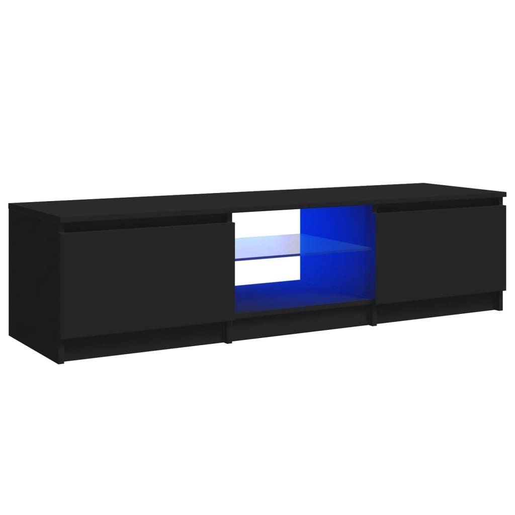 Tv-meubel met LED-verlichting 140x40x35,5 cm bruin eikenkleur