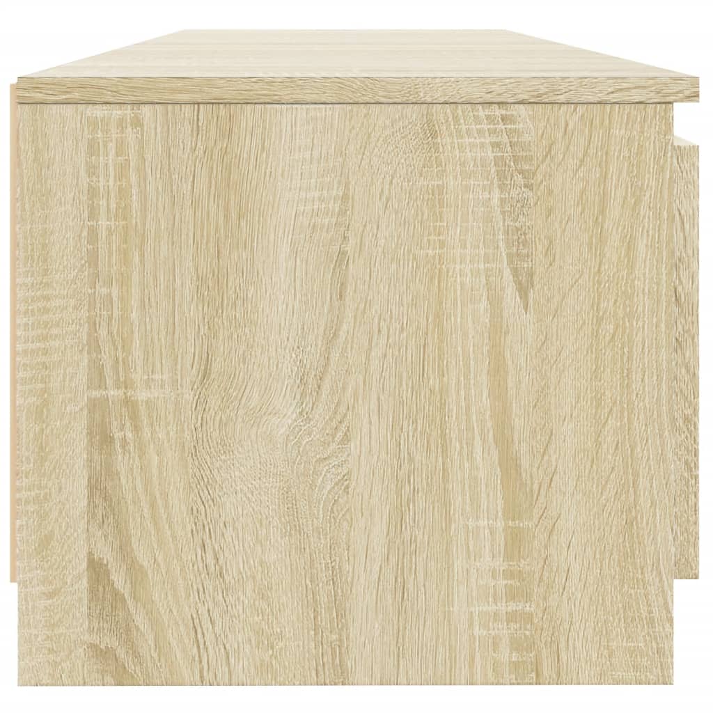 Tv-meubel met LED 140x40x35,5 cm bewerkt hout oud houtkleurig