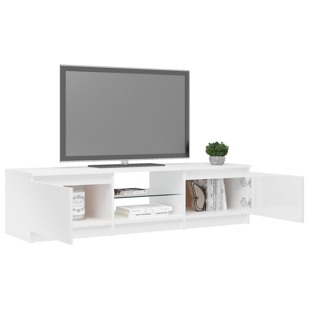 Tv-meubel met LED 140x40x35,5 cm bewerkt hout oud houtkleurig