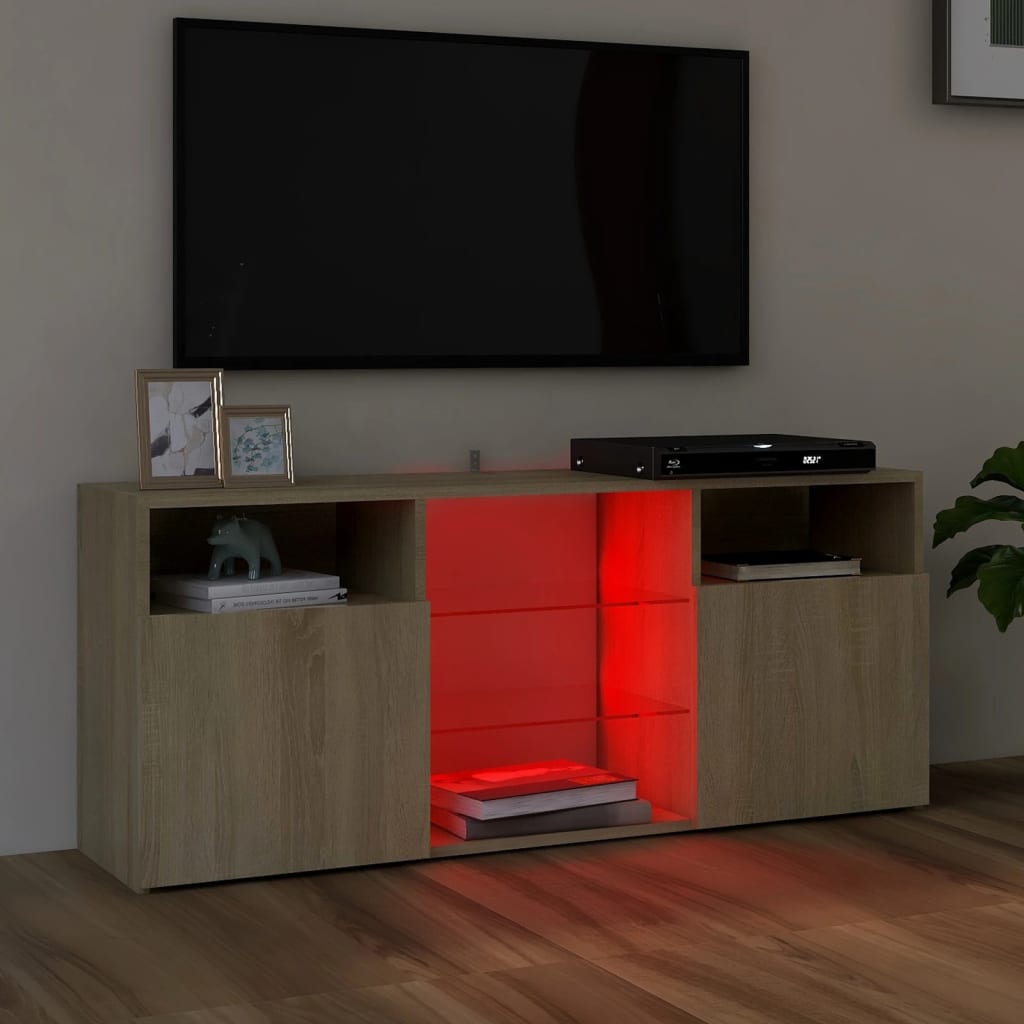 Meuble TV avec éclairage LED 120x30x50 cm