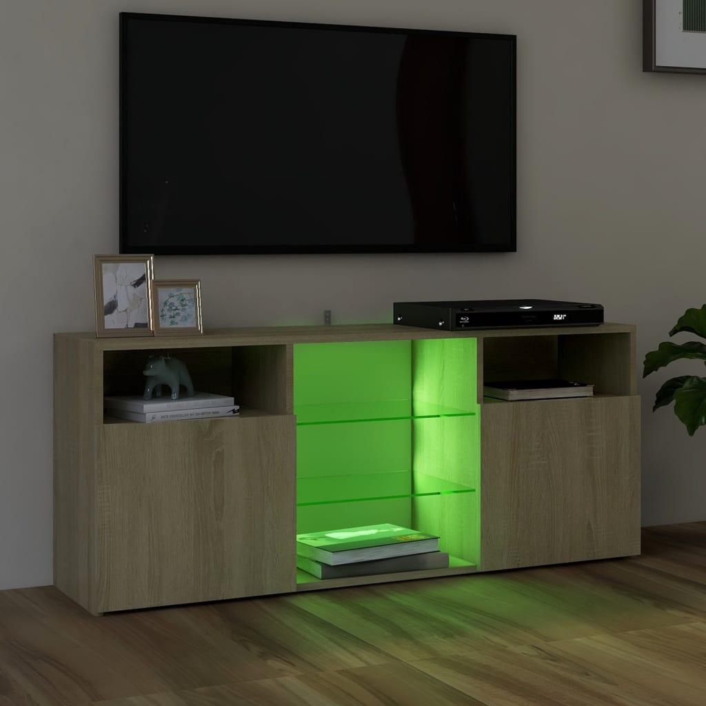 Meuble TV avec éclairage LED 120x30x50 cm