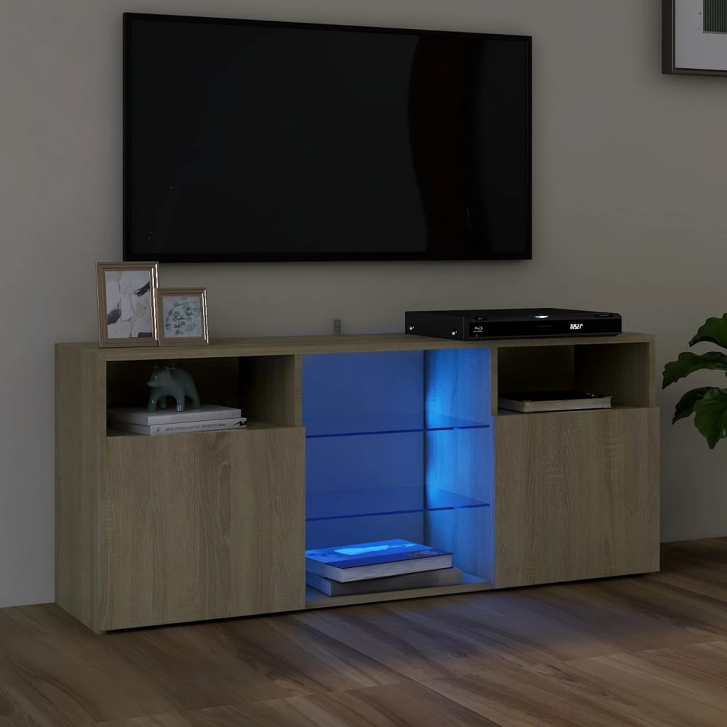 Meuble TV avec éclairage LED 120x30x50 cm