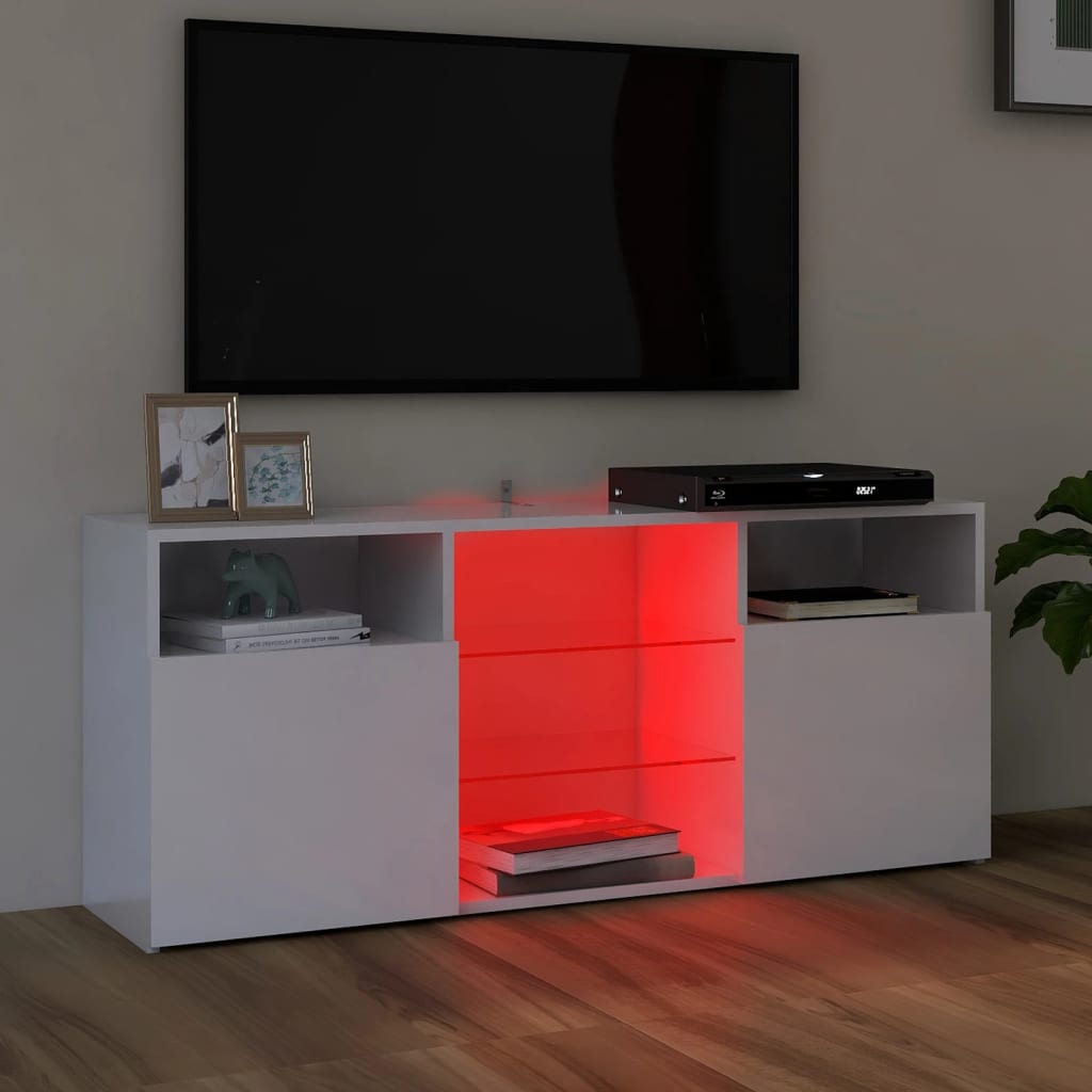 Meuble TV avec éclairage LED 120x30x50 cm