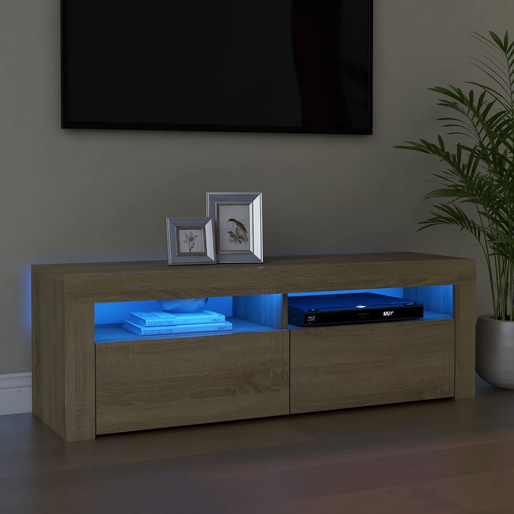 Meuble TV avec éclairage LED 120x35x40 cm