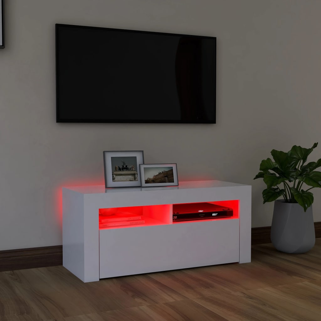 Tv-meubel met LED-verlichting 90x35x40 cm