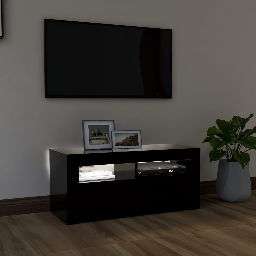 Meuble TV avec éclairage LED 90x35x40 cm