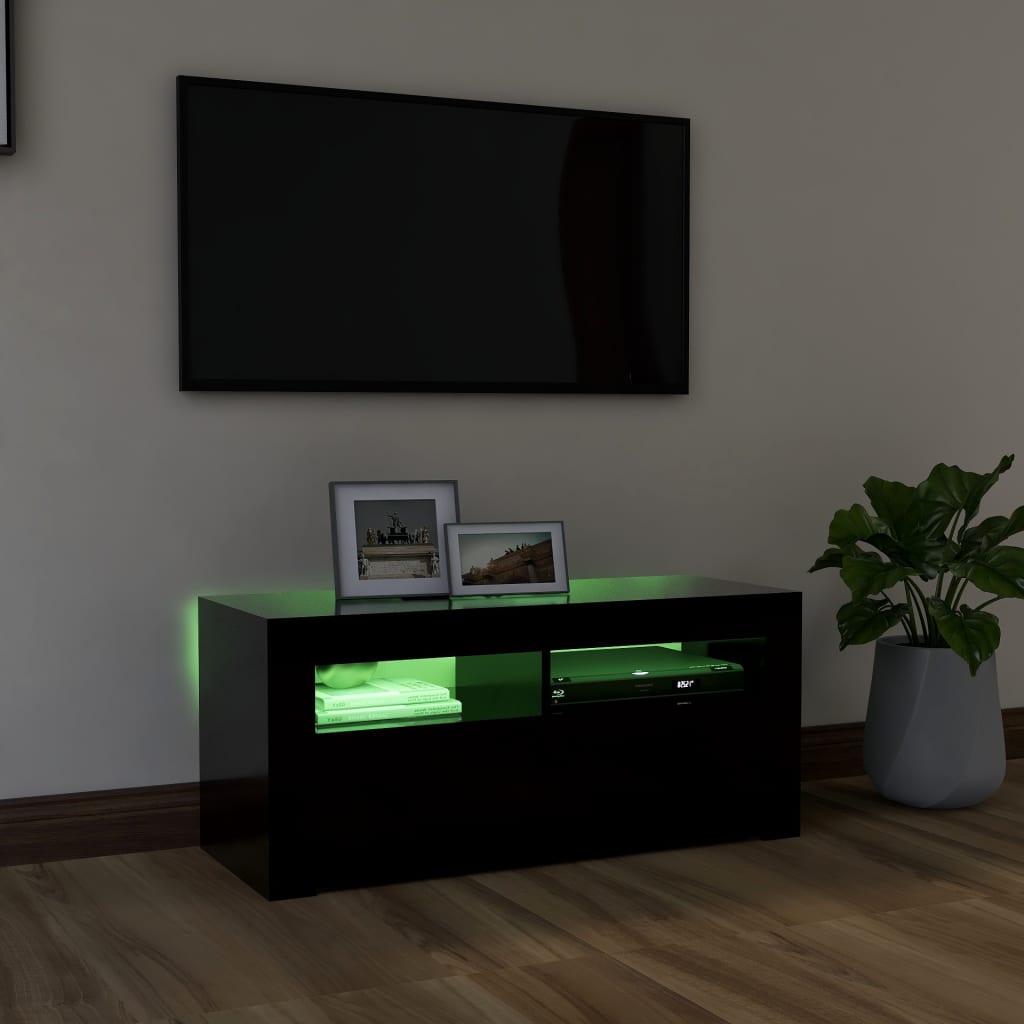 Meuble TV avec éclairage LED 90x35x40 cm