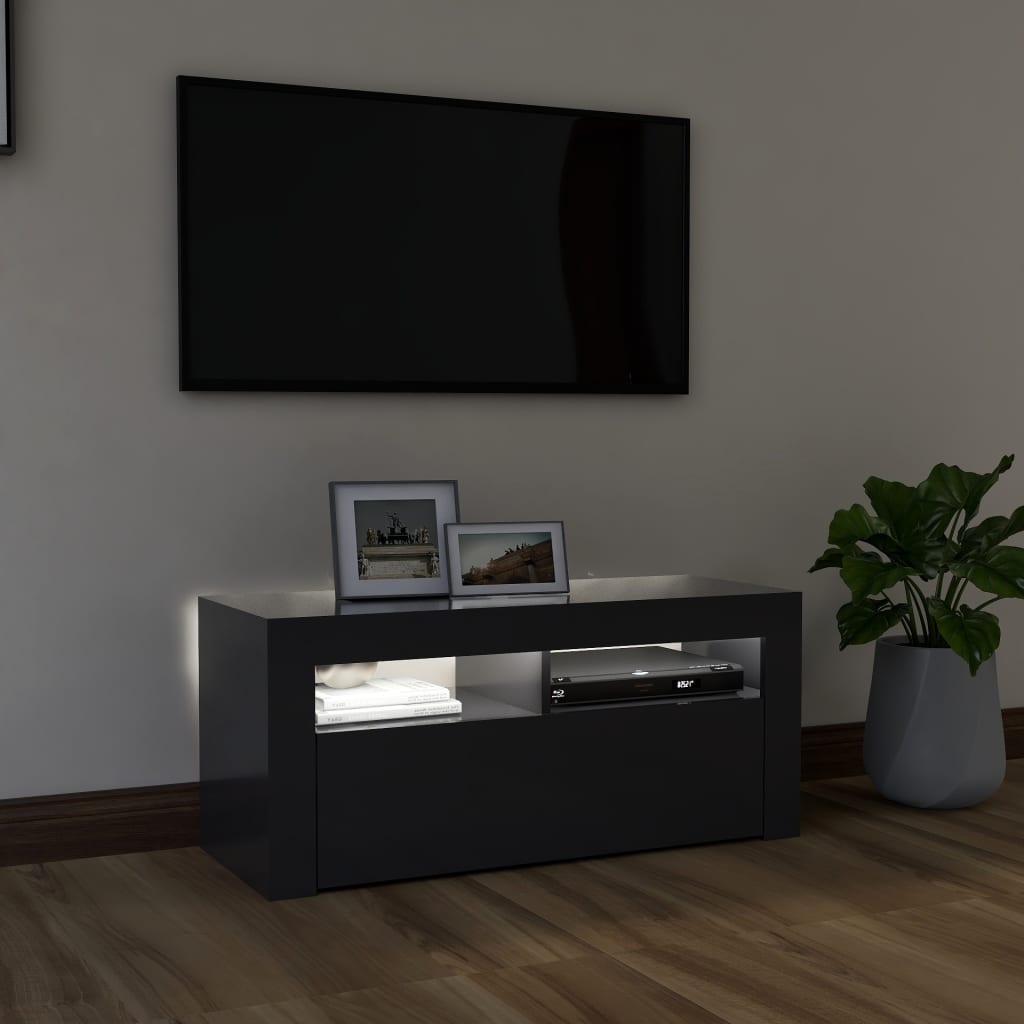 Meuble TV avec éclairage LED 90x35x40 cm