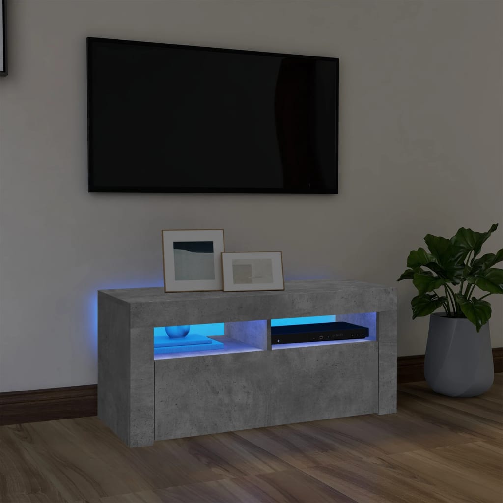 Meuble TV avec éclairage LED 90x35x40 cm