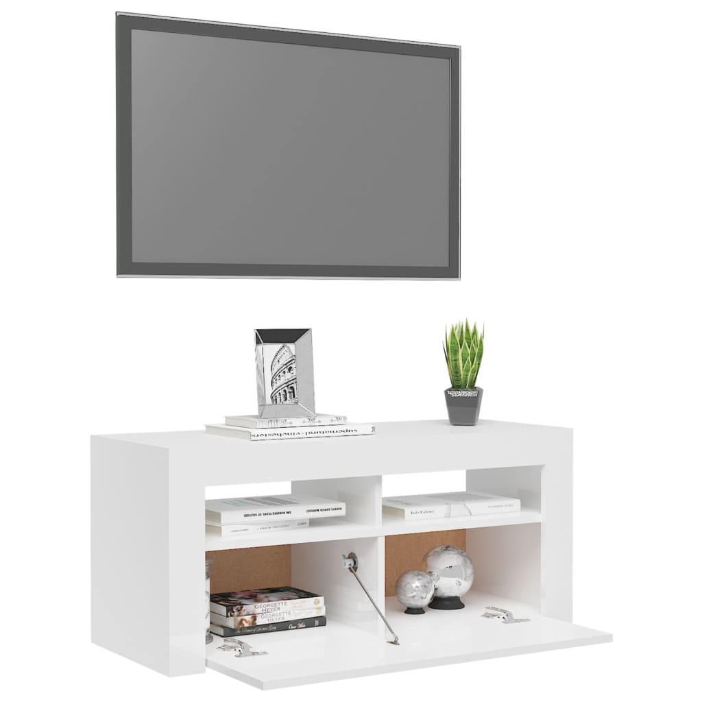 Tv-meubel met LED-verlichting 90x35x40 cm