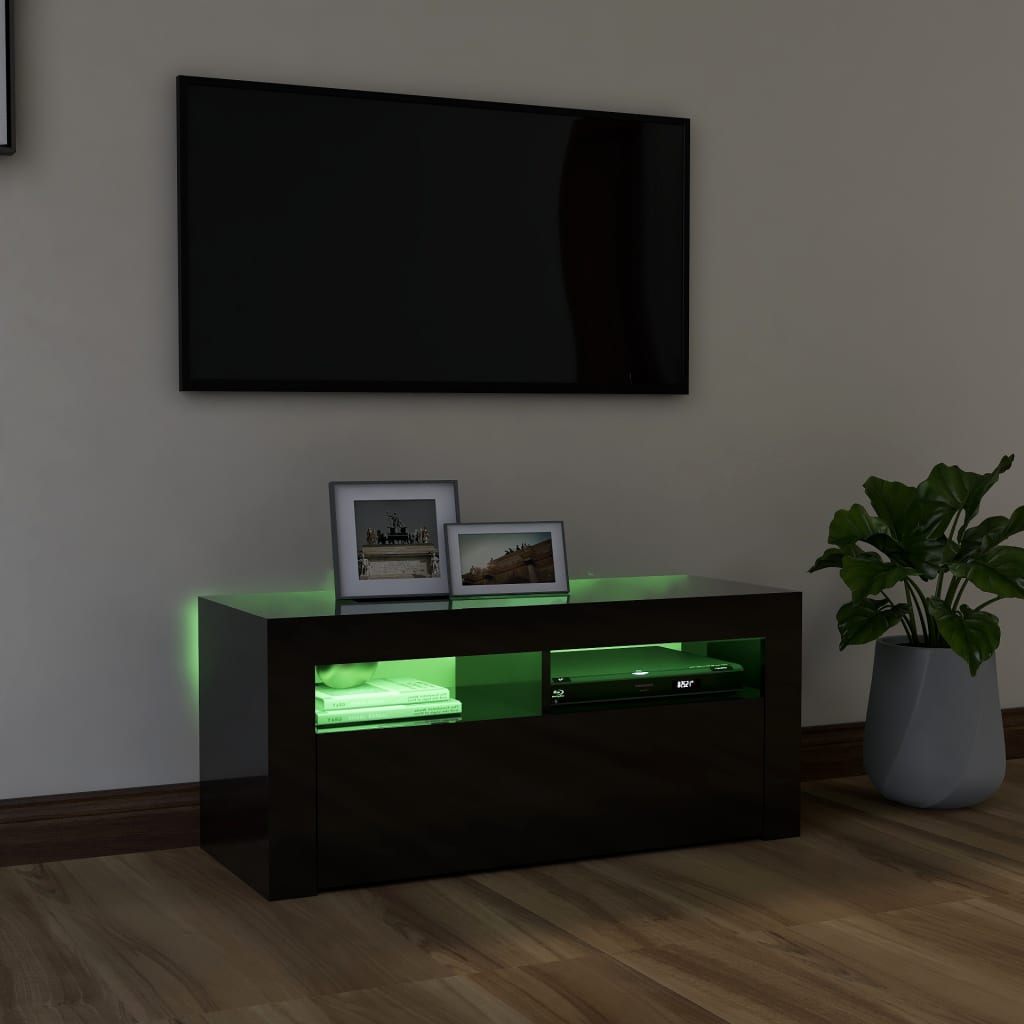 Meuble TV avec éclairage LED 90x35x40 cm