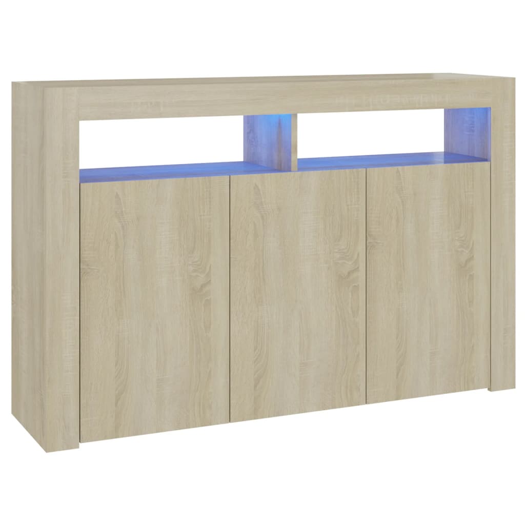 Dressoir met LED-verlichting 115,5x30x75 cm