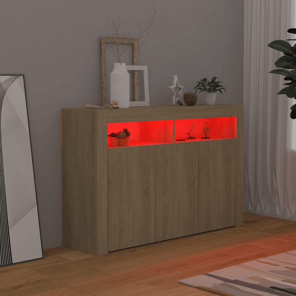 Buffet avec éclairage LED 115,5x30x75 cm