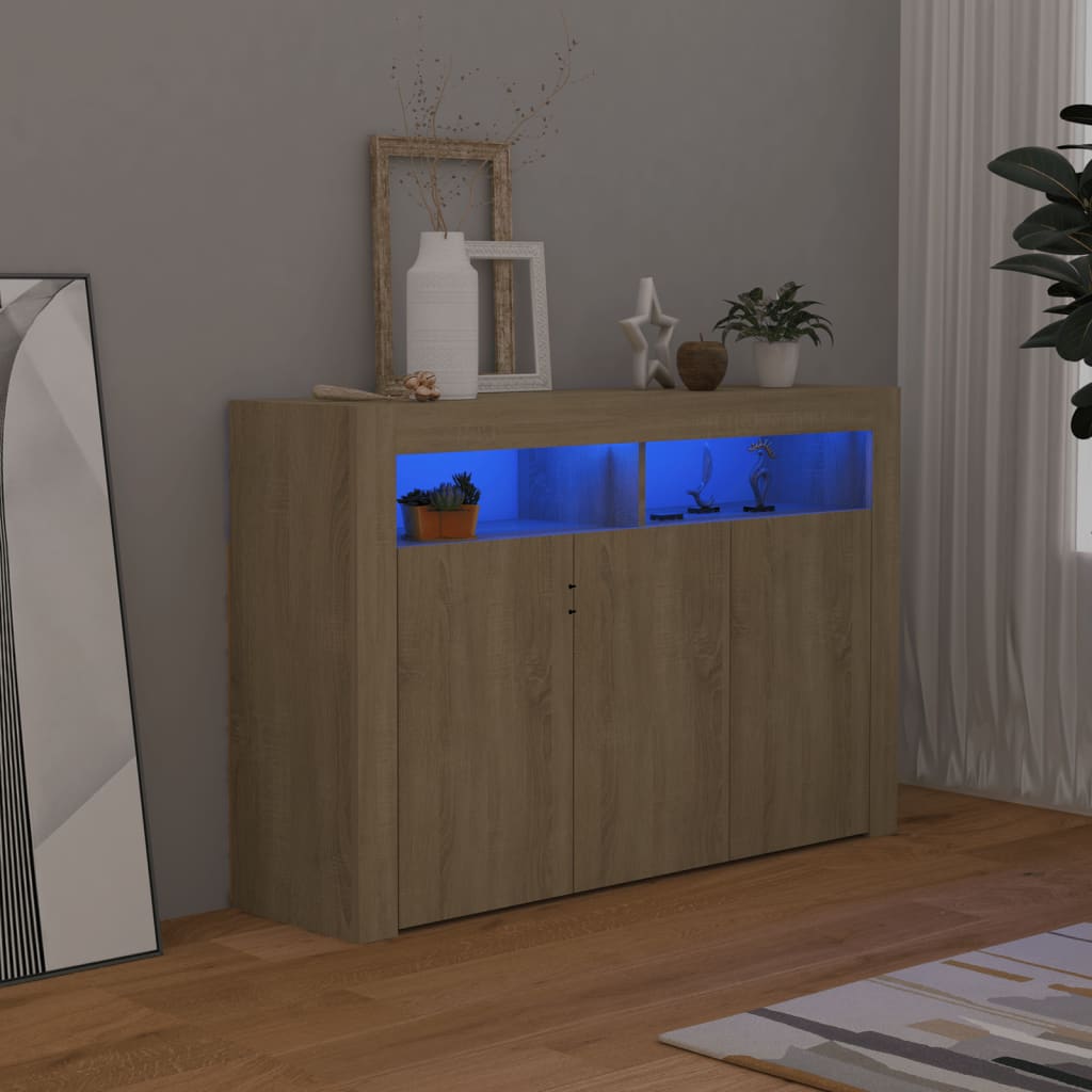 Buffet avec éclairage LED 115,5x30x75 cm