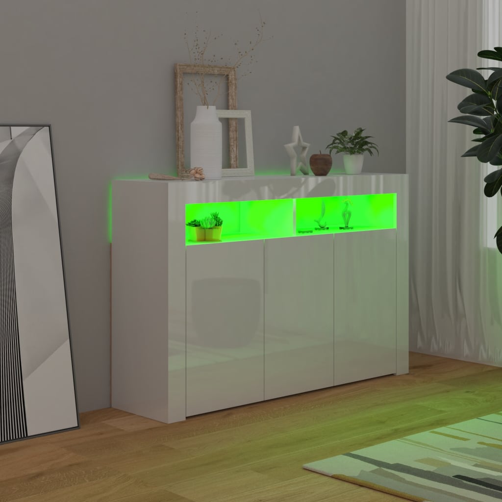 Dressoir met LED-verlichting 115,5x30x75 cm