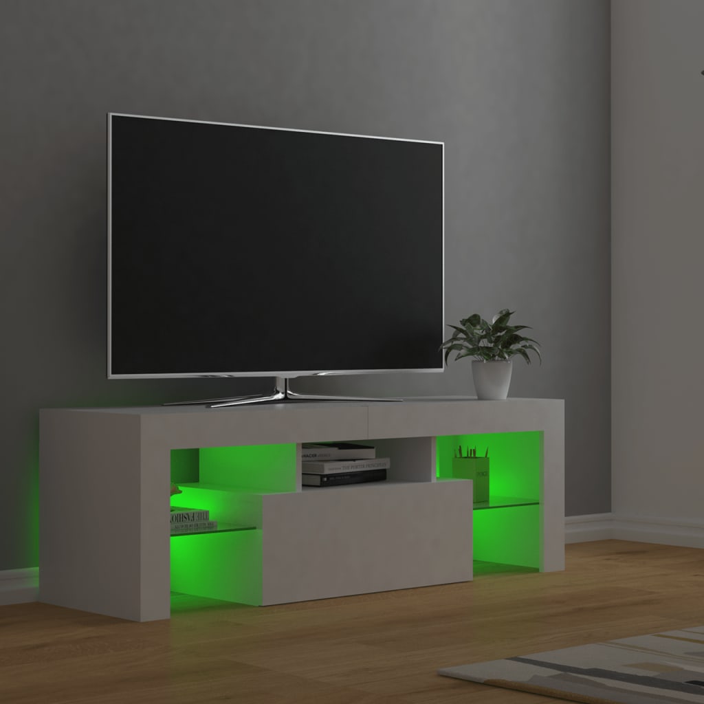 Tv-meubel met LED 120x36,5x40 cm bewerkt hout oud hout