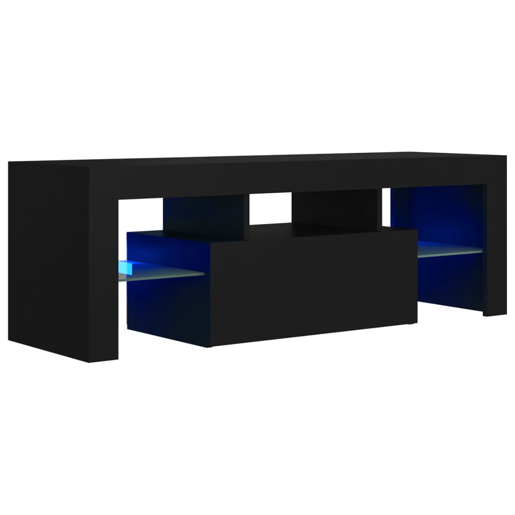 Meuble TV avec éclairage LED 120x35x40cm couleur chêne