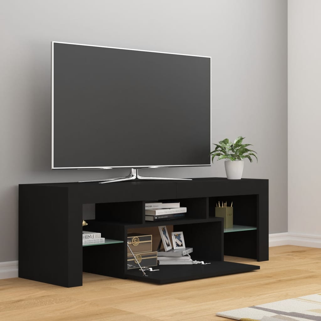 Tv-meubel met LED 120x36,5x40 cm bewerkt hout oud hout