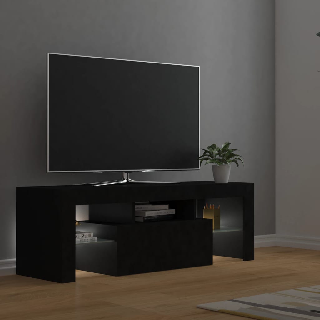 Tv-meubel met LED 120x36,5x40 cm bewerkt hout oud hout