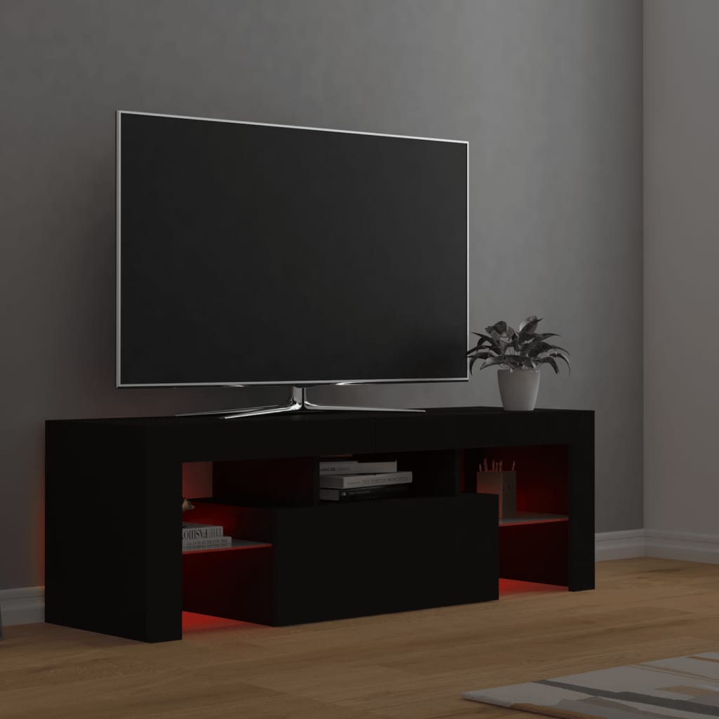 Tv-meubel met LED 120x36,5x40 cm bewerkt hout oud hout