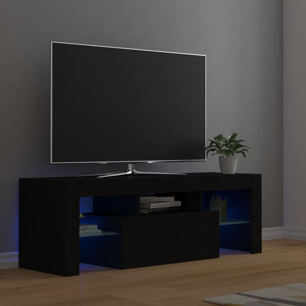 Tv-meubel met LED-verlichting 120x35x40cm eikenkleurig