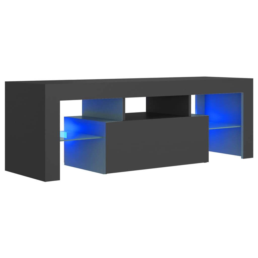 Meuble TV avec éclairage LED 120x35x40cm couleur chêne