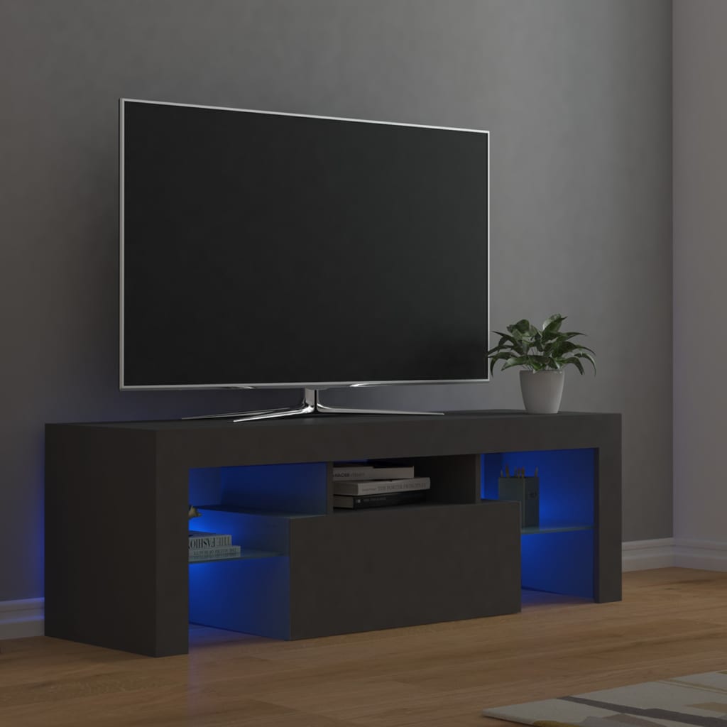 Tv-meubel met LED-verlichting 120x35x40cm eikenkleurig